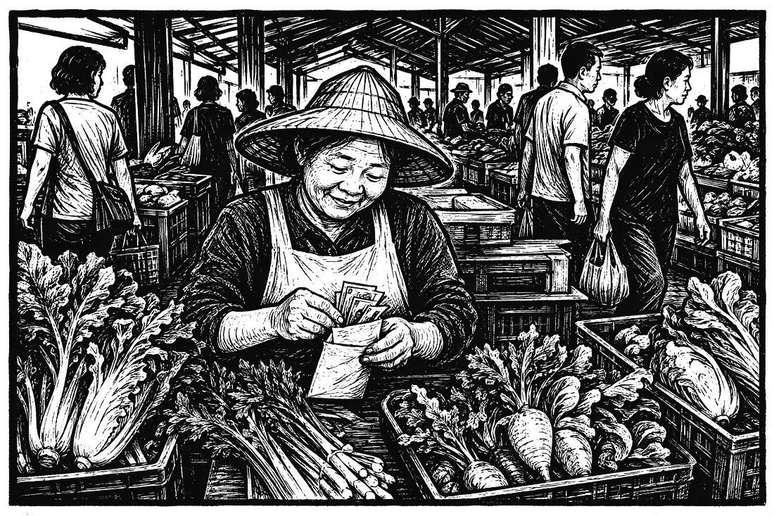 A vegetable seller in Taiwan gave away nearly ten million Taiwan dollars of her savings