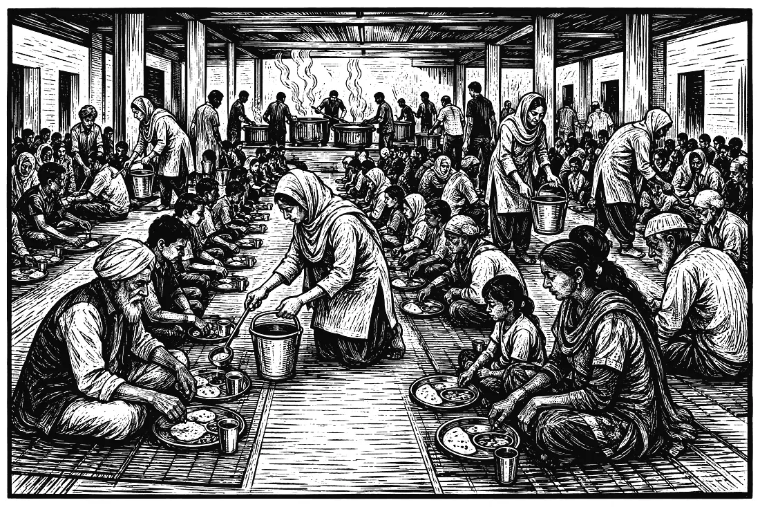 A kitchen that feeds up to a hundred thousand people a day, free, to anyone who comes